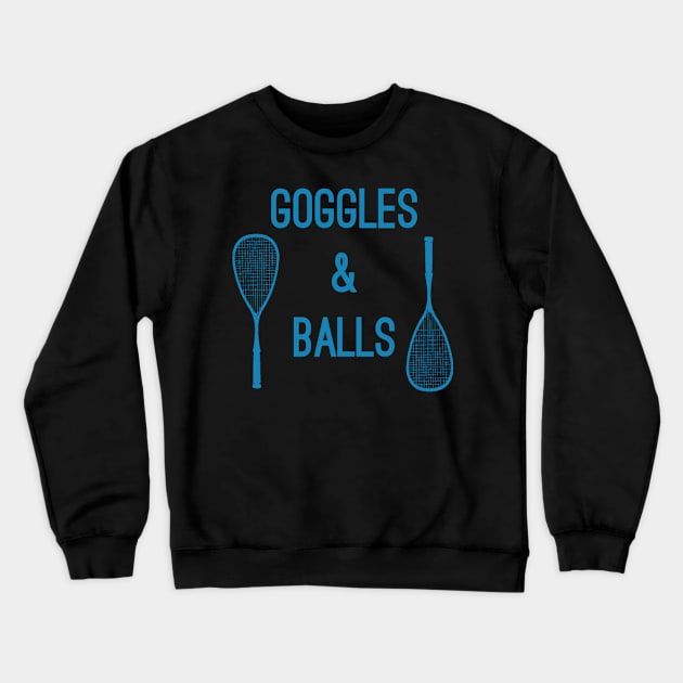 Squash goggles and balls blue Crewneck Sweatshirt by Sloop